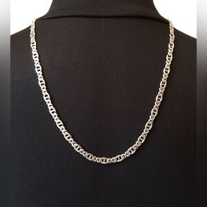 24” Men’s Flat Link Silver Tone Chain